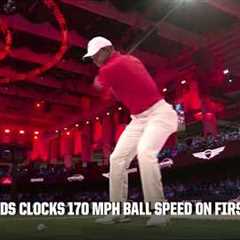 Tiger Woods clocks 170 MPH ball speed with a 3 wood on his first full swing 💪 | TGL on ESPN