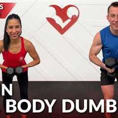 30 Min Full Body Workout with Dumbbells at Home Strength Training - No Repeat Weight Loss Women Men