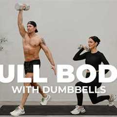 40 Min Full Body Strength Workout (Dumbbells at Home)