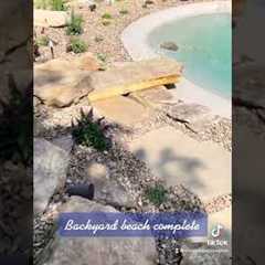 Backyard beach pool is complete! #biodesignpools #VIVID #landscape #indiana