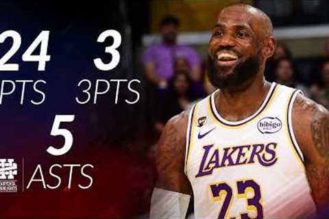 LeBron James 24 pts 3 threes 5 asts vs Kings 25/26 season