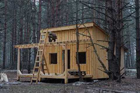 Built a cabin in a year without any skills, off grid house Start to Finish no talking asmr