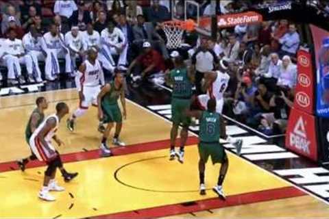 LeBron James' explosive baseline dunk in Miami!