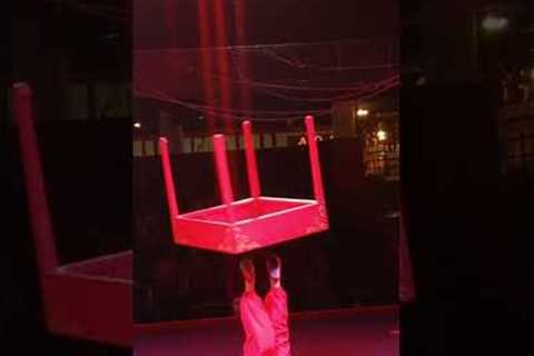 Las Vegas Circus Circus Act | Watch Her Juggle a Table with Her Feet #lasvegas #lasvegasshows