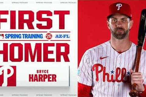 Bryce Harper crushes a NO DOUBT home run for his first of Spring Training! 💪 | MLB Highlights