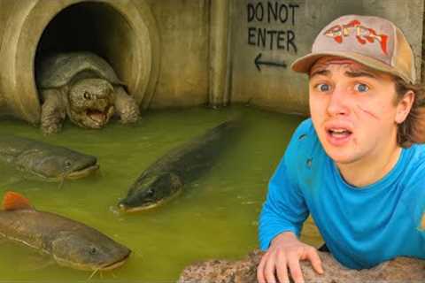 I Found Monster Fish in a Hidden Tunnel!
