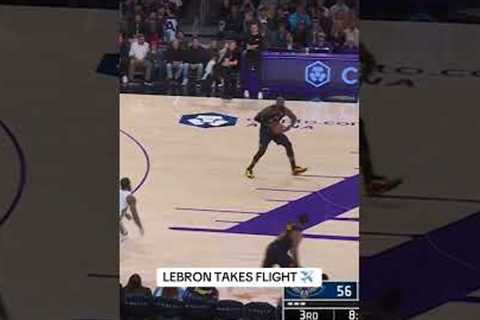 LeBron soars for the powerful one-hand jam 💥