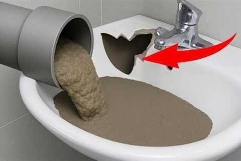Crazy invention of ​​a 60 year old plumber! Free houses repair tips using cement/PVC Pipe