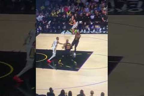 Lebron slips but gets up and dunks