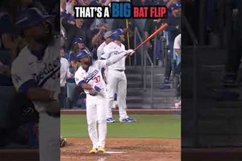 Bat flip of the year? 🔥 #mlb #baseball #Dodgers #playoffs