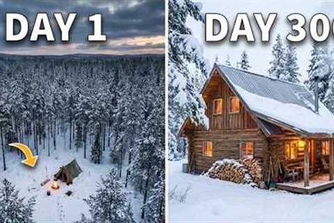 I Built a Log Cabin in the Forest in 300 Days - START to FINISH