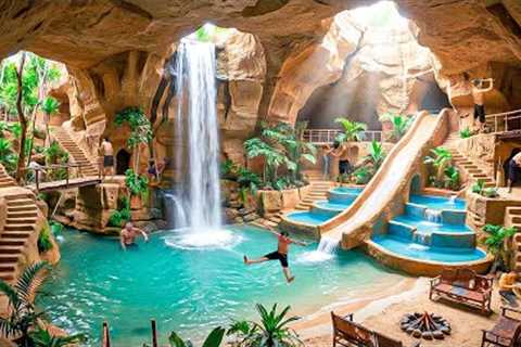 300 Days Building a $1M Modern Luxury House Inside a Cave with Underground Pool Using Primitive Tool