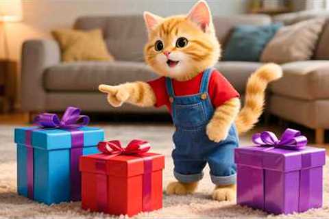 Ginger Kitten Opens a Mystery Gift from Papa Cat After He Returns from a Business Trip 🎁🐱