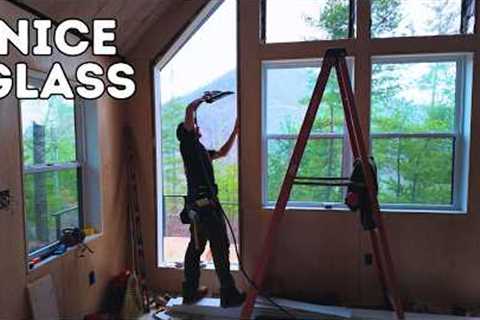 Trimming Cabin Windows, Exploring Property with New Side-by-Side | Off-Grid Cabin Build