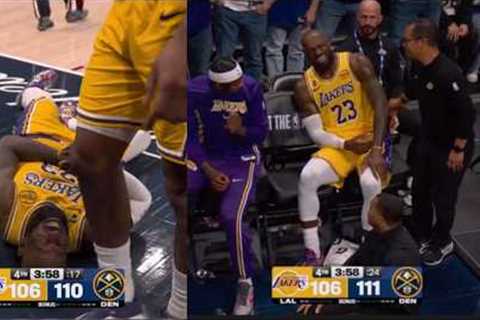 LeBron James STARTS TO CRY as he FAKES A INJURY &amp; REFUSES to shake hands with Jokic in WILD..