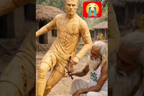 Old Man Creates Ronaldo Statue After Seeing Messi &amp; Neymar Cry 😢 | Emotional Story#ronaldo..