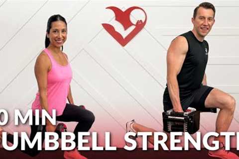 Full Body Dumbbell Workout Strength Training at Home - 30 Minute Total Body Workout with Weights