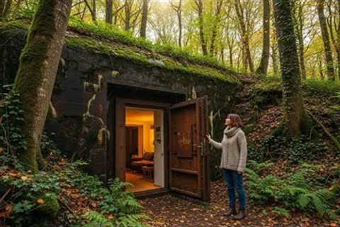 Living Underground - Abandoned Army Bunker Turned into an Incredible Survival House in Forest 