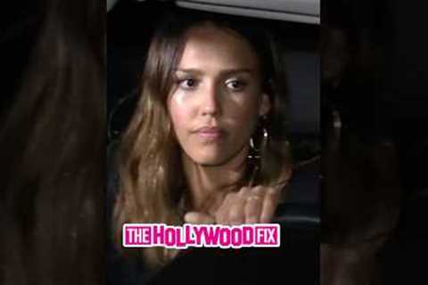 Jessica Alba Tries To Trick Paparazzi By Sneaking Out The Back Door Of Craig's In West Hollywood, CA