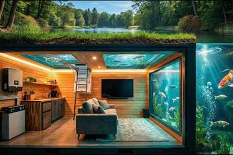 I Built a Hidden Underground Container Home Under a Pond (ASMR Construction)