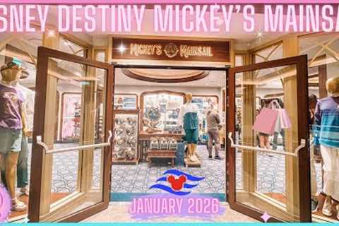 Disney Destiny Cruise Ship Mickey's Mainsail Shop Tour Vlog Come Shop With Me New Merch January 2026