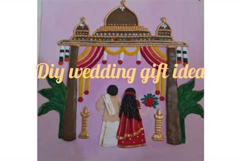 DIY || DIY handmade weeding gift using clay || Handmade Lippan art gift idea for weeding