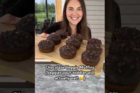Chocolate Veggie Muffins! 😋 #momlife #easyrecipe #toddlerfood #blw #breakfast