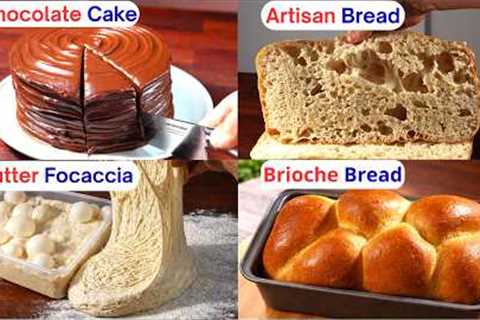 4 Must-Try Baking Recipes at Home | Chocolate Cake, Focaccia, Artisan Bread & Brioche.