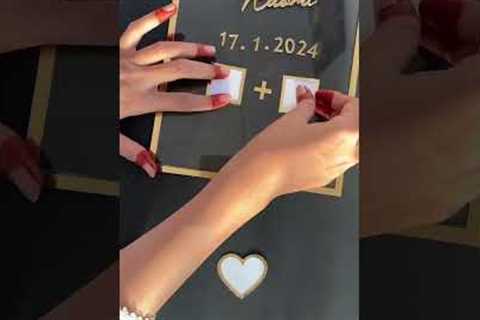 DIY Couple Thumb Print Wedding Gift Idea #weddinggift #weddinggiftsidea #giftideas #crafts #diy