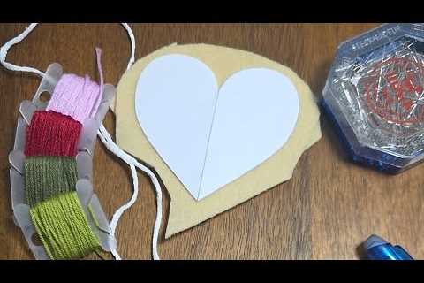 Felt heart with embroidery design / Mother's day gift #sewing #embroidery #feltcrafts