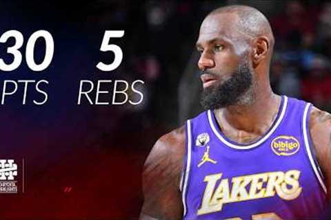LeBron James 30 pts 5 rebs vs Rockets 25/26 season