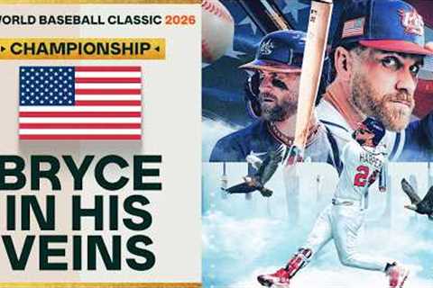 BRAND NEW BALLGAME! 🤯 Bryce Harper CRUSHES a game-tying 2-run HR in the 8th for Team USA! 🇺🇸