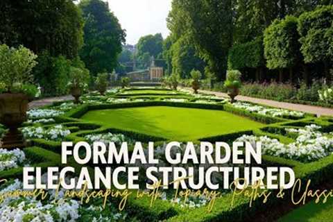 Formal Garden Elegance   Structured Summer Landscaping with Topiary, Paths &amp; Classic Symmetry