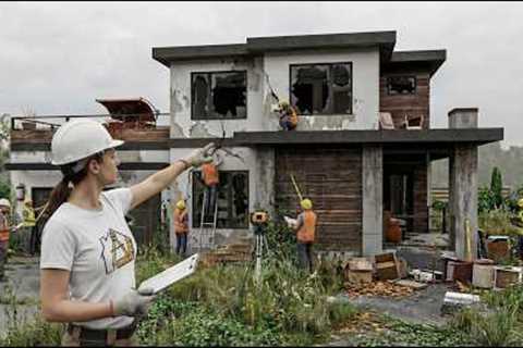 This Destroyed House Got an Incredible Minimalist Makeover - Full Rebuilt! (ASMR)
