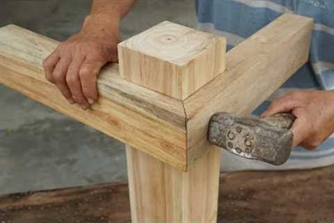 EXTREME SIMPLE Traditional Japanese Wood Joinery - Hand Cut Three-Way Wood Joints Structure