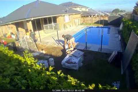 Fibreglass Pool Installation and landscaping Australia - Swimming Pool Time Lapse