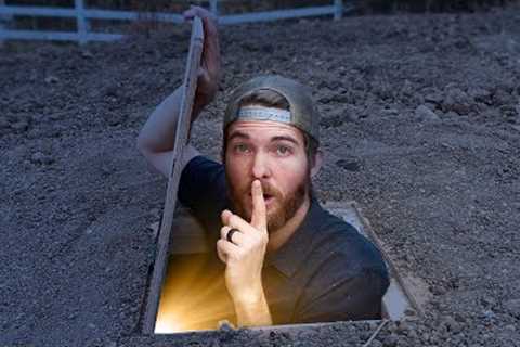 Overnight INSIDE Hidden Underground Tiny House!