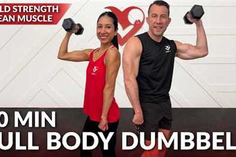 30 Min Full Body Strength Training at Home with Dumbbells Workout - Resistance Training with Weights