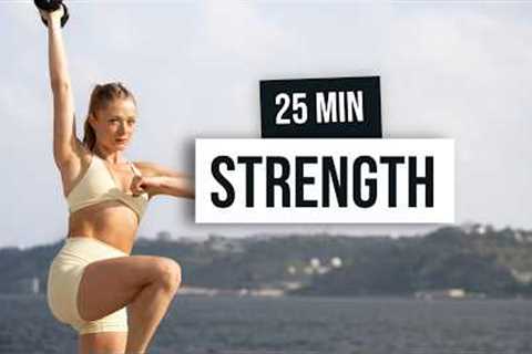 25 MIN STRENGTH WORKOUT - Full Body With Weights, No Jumping, Dumbbell Workout At Home