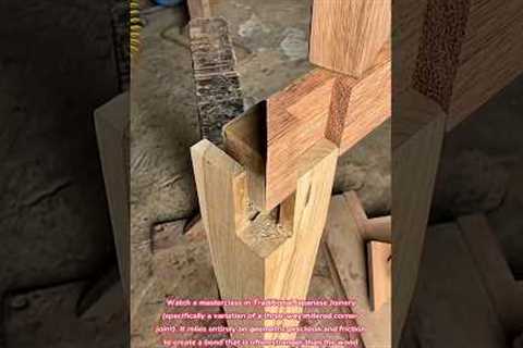 Satisfying Japanese Joinery: No Brackets, No Nails, Just Precision 🪵 #woodworking #tips #tricks..