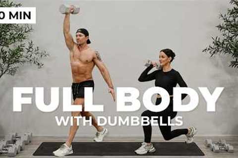 40 Min Full Body Strength Workout (Dumbbells at Home)