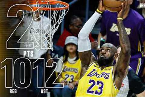 LeBron James TRIPLE-DOUBLE 🔥 Ties Kareem for most career wins | NBA on ESPN