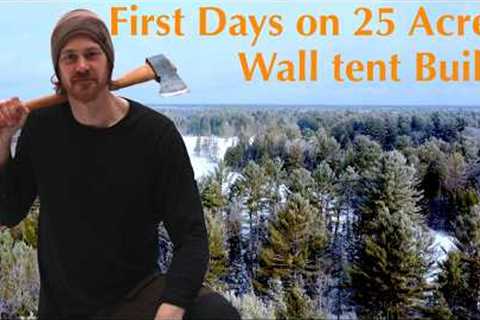 1 - Just Buy The Land. LIVING in my TENT NOW! Journey to an Off Grid Log House Build.