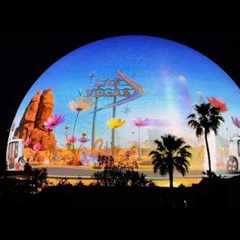 Sphere Las Vegas Today April Fools Day ZOOM up close LIVE – Real City Ambience & Street Noise