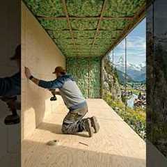 I Built a Secret Container Room Inside a Cliff Mi #interiordesign #shippingcontainer