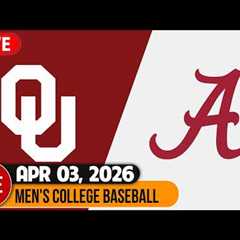 Oklahoma vs Alabama Live HD April 03, 2026 | Men's College Baseball