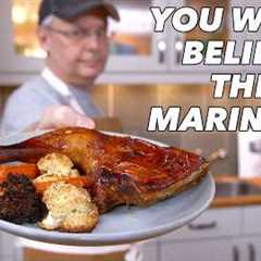 Juicy Chicken Leg Quarters + Roasted Veggies | Easy Dinner Recipe