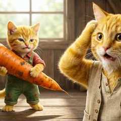Ginger Kitten Finds a Giant Carrot at Mama Cat’s Farm – Everyone Is Surprised! 🐱🥕😱