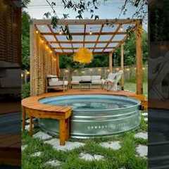 🚨DIY Build a Stock Tank Pool in Your Backyard!🌞💦 Easy Steps in description #diy #backyardideas