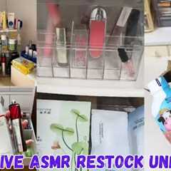 Immersive ASMR Restocking, Unboxing &  Organizing | Skincare, MakeupProducts Replacement..